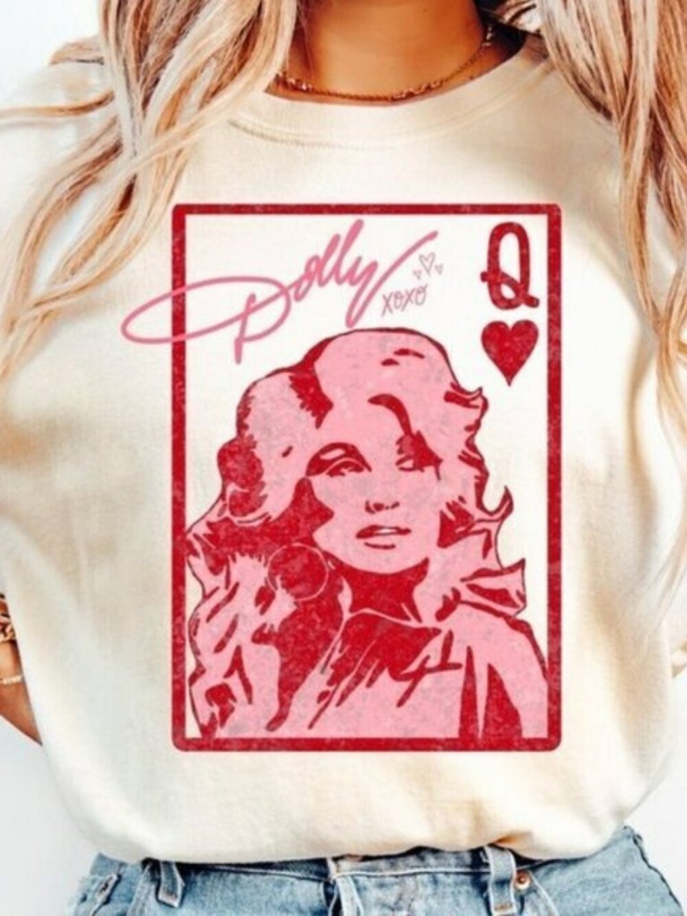Dolly Parton Queen Of Hearts Retro Country Music Graphic T-Shirt